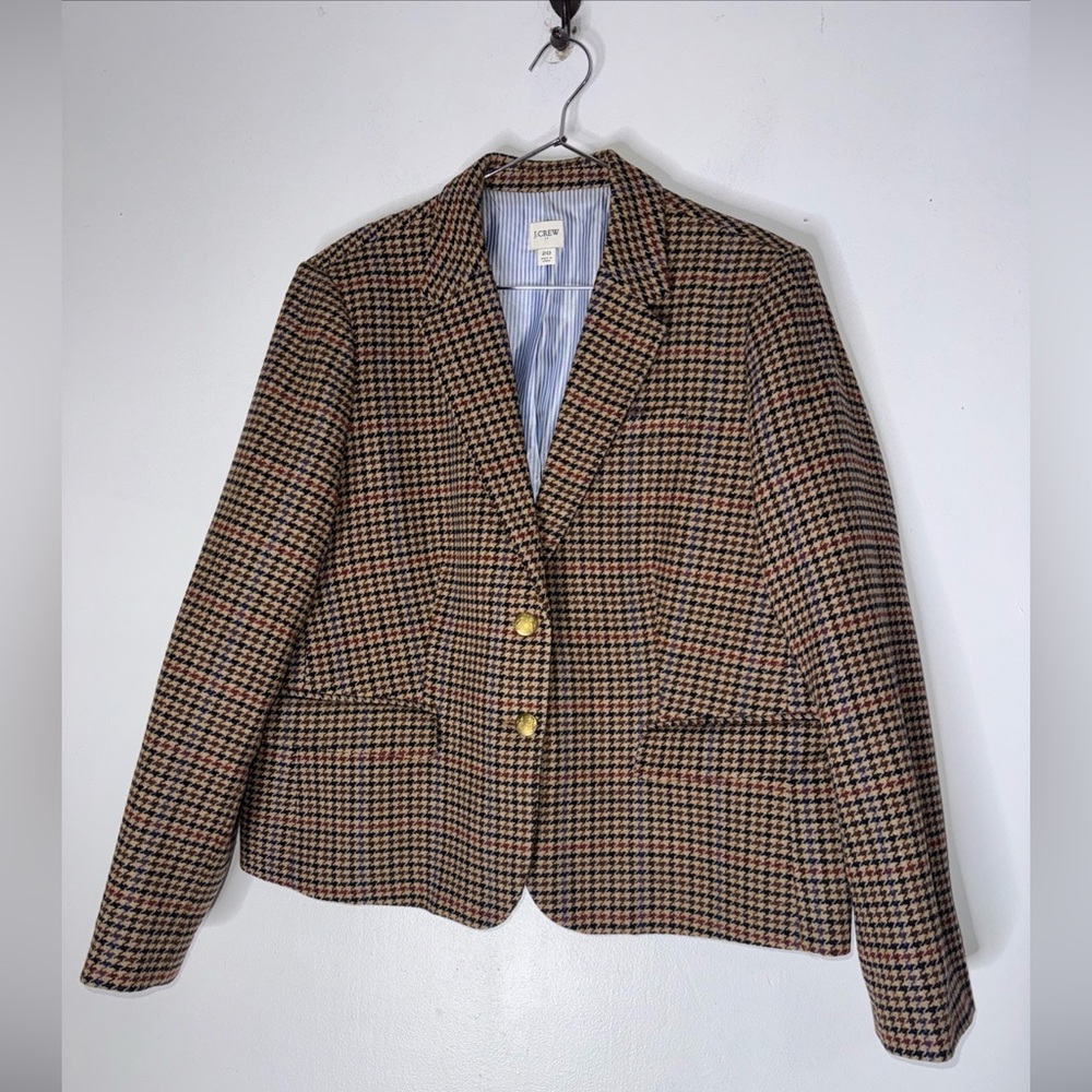 J. Crew Factory Brown Plaid Blazer